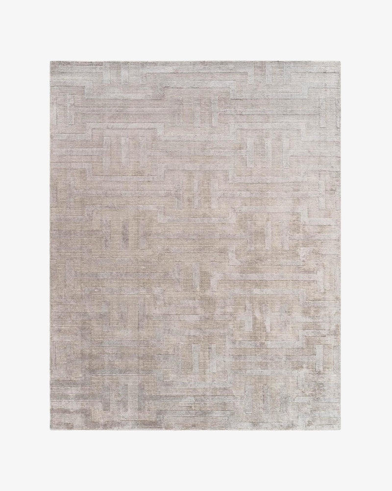 White Metal Wool & Silk Rug