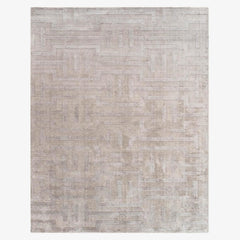 White Metal Wool & Silk Rug