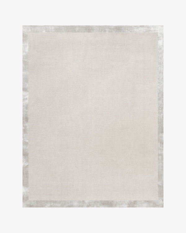 Fragment Wool & Silk Rug / White smoke