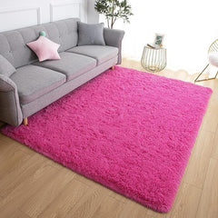 Baby Pink Plain Polyster Carpetify