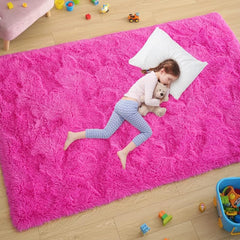 Baby Pink Plain Polyster Carpetify