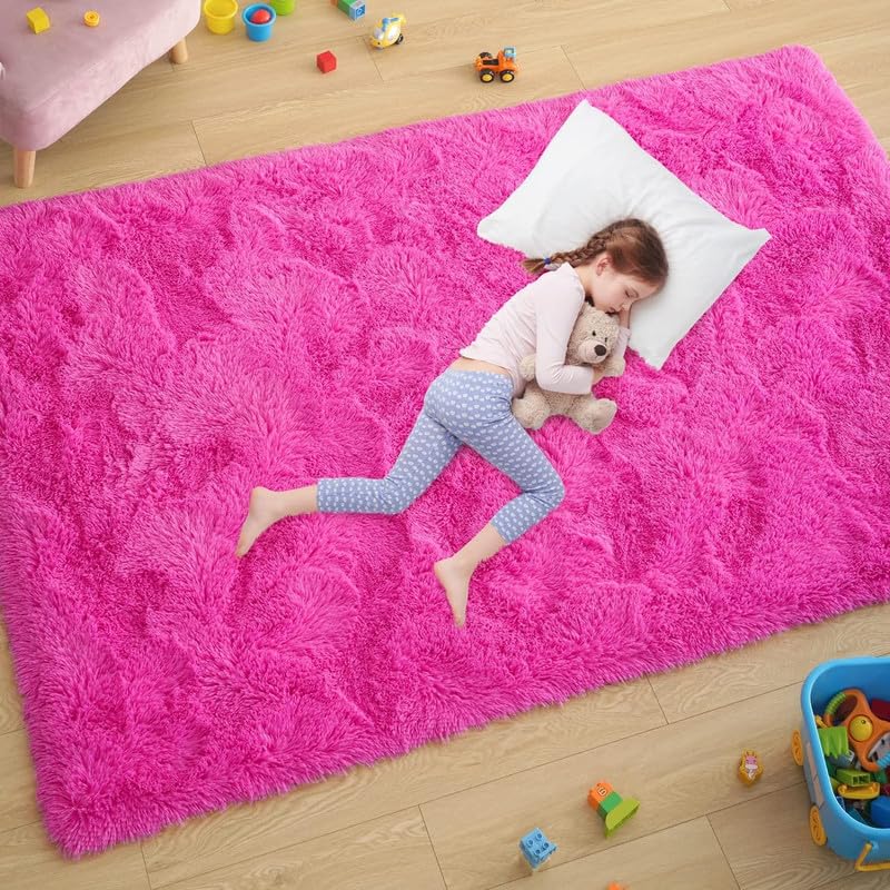 Baby Pink Plain Polyster Carpetify