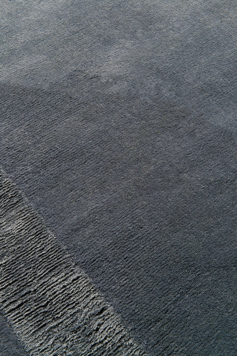 Close-up of Slate wool rug surface texture