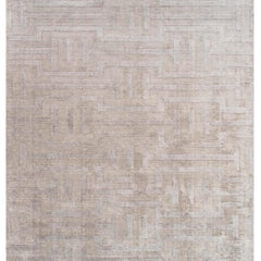White Metal Wool & Silk Rug