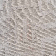 White Metal Wool & Silk Rug
