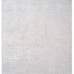 White Gold Wool & Silk Rug