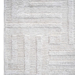White Gold Wool & Silk Rug