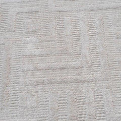White Gold Wool & Silk Rug