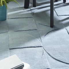 Round Square Rug / Steel Blue