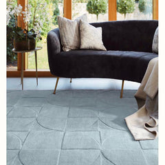 Round Square Rug / Steel Blue