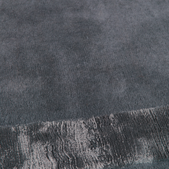 Close-up of Slate dark grey wool rug with border detail