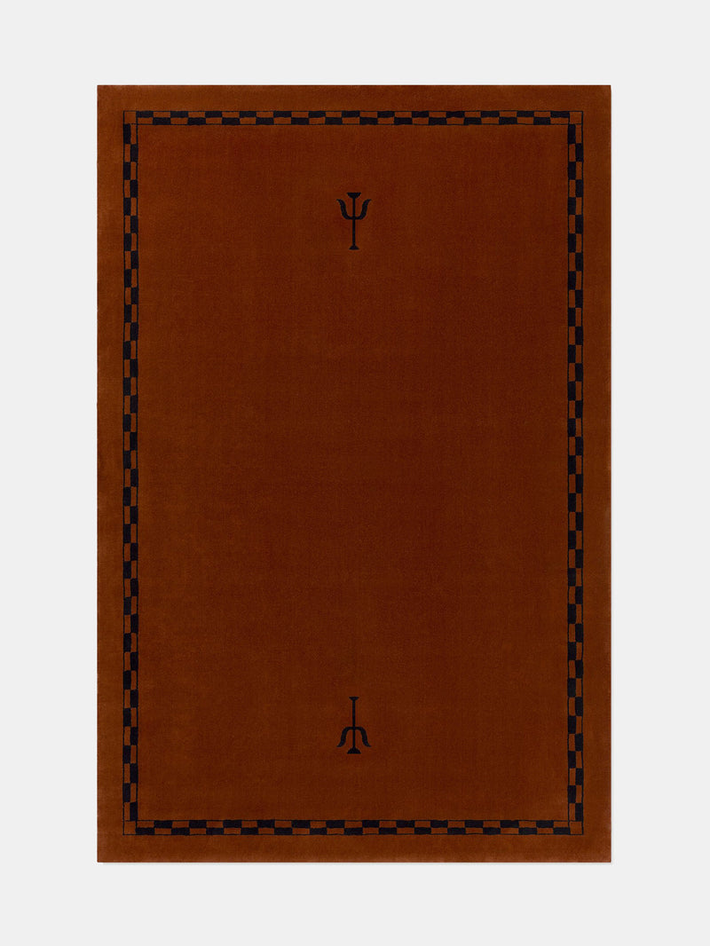 Trident hand tufted wool rug full view