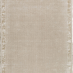 Ashlar beige hand tufted wool rug full view with bordered design