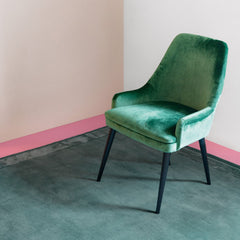 Verdant green hand tufted wool rug in a modern interior