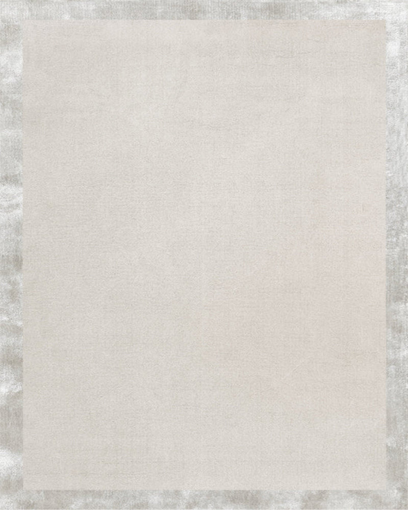 Fragment Wool & Silk Rug / White smoke