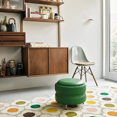 Corsage multicolour floral wool rug in a modern room