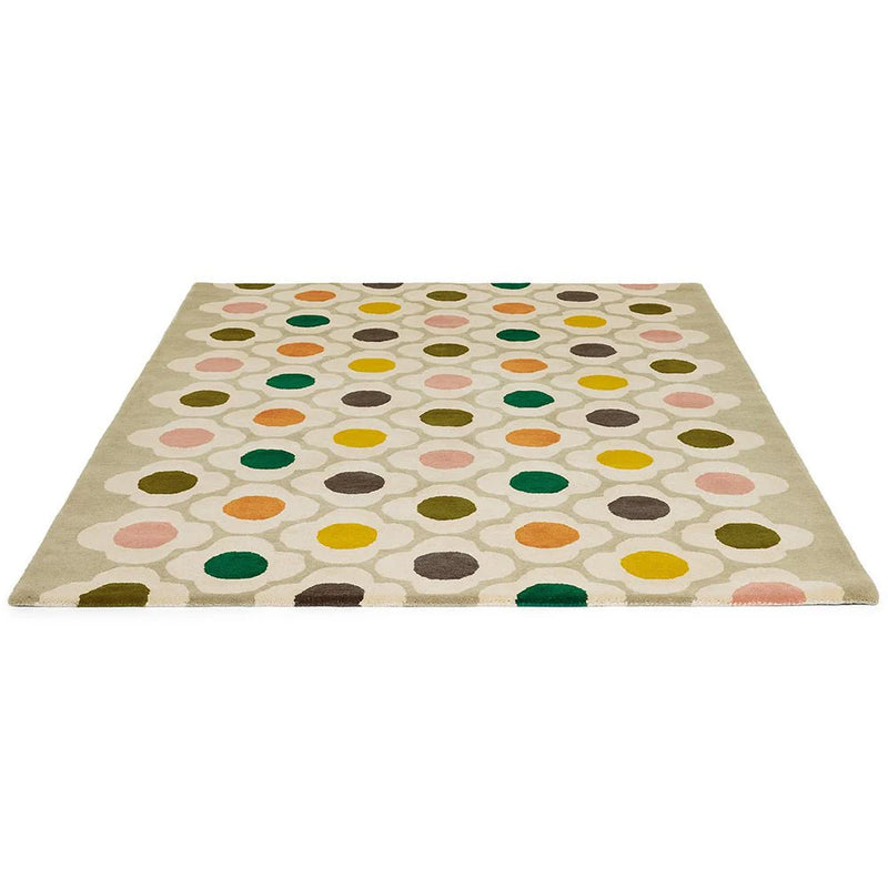 Corsage multicolour floral rug angled view