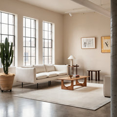 Fragment Wool & Silk Rug / White smoke
