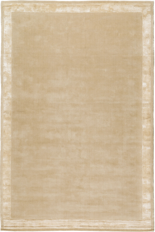 Silt warm neutral hand tufted wool rug with subtle border design